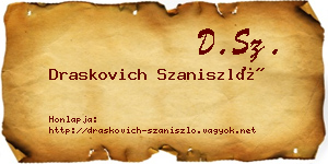 Draskovich Szaniszló névjegykártya
